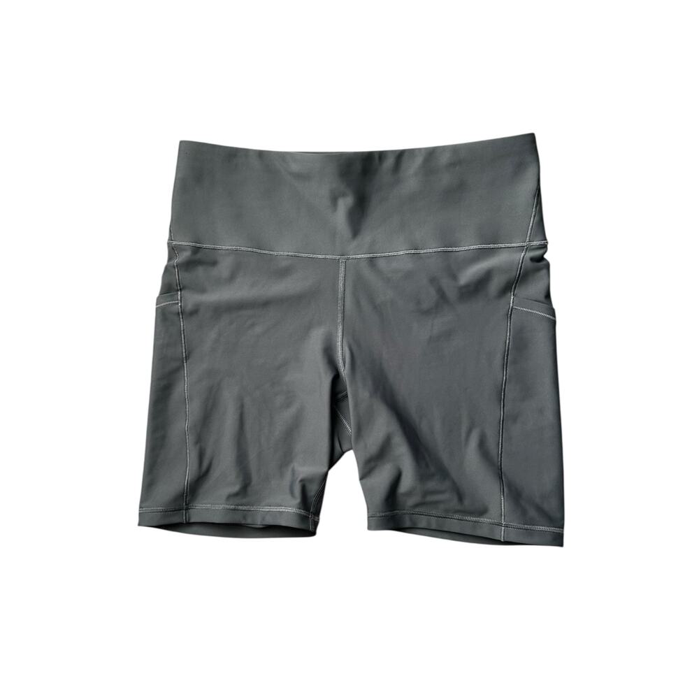 Athleta Gray High-Rise Athletic Bike Shorts